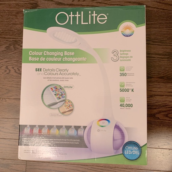 OttLite - LED Desk Lamp with Color Changing Base - Used - Picture 3 of 8